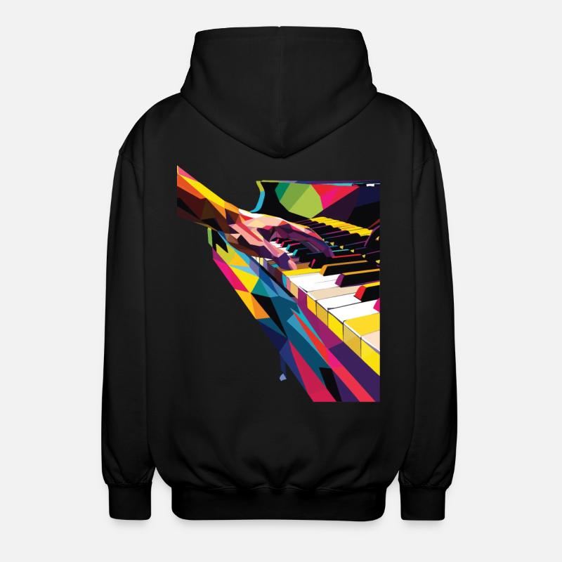Klavier - Unisex Kapuzenjacke - Schwarz