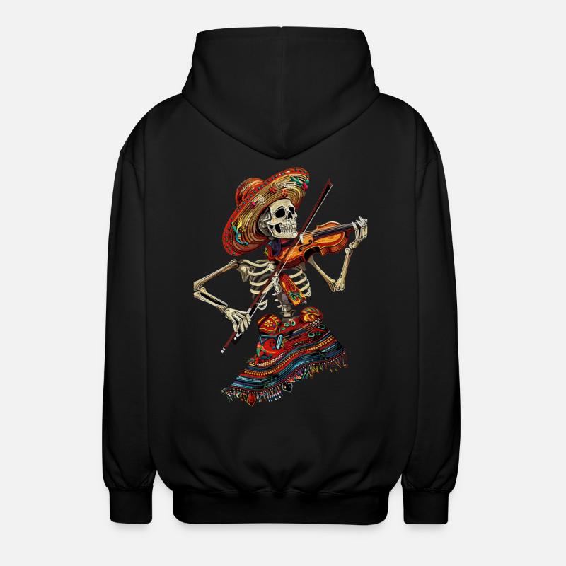 Squelette de violon mexicain - Veste à capuche unisexe - noir