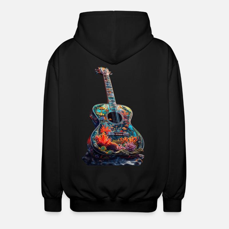 Fish Guitar - Unisex Hooded Jacket - black