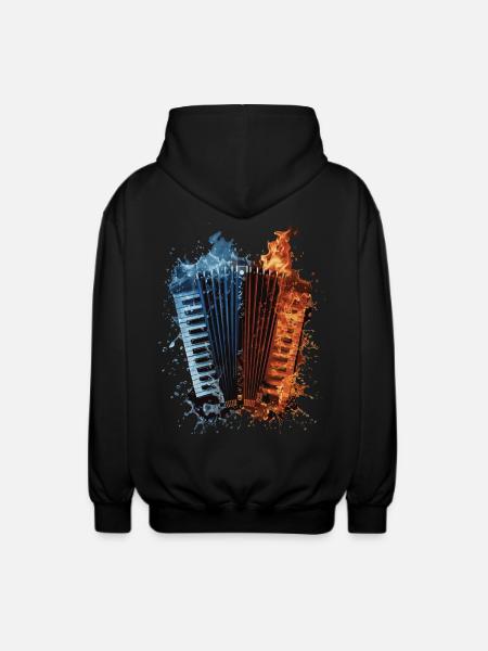 Akkordeon - Unisex Kapuzenjacke - Schwarz