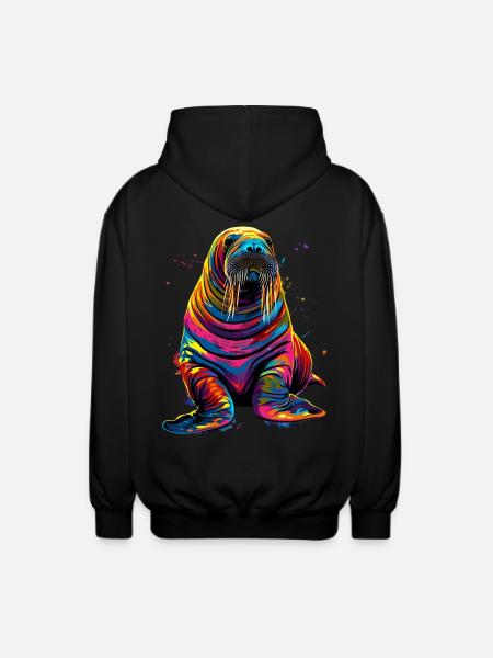 Walross - Unisex Kapuzenjacke - Schwarz