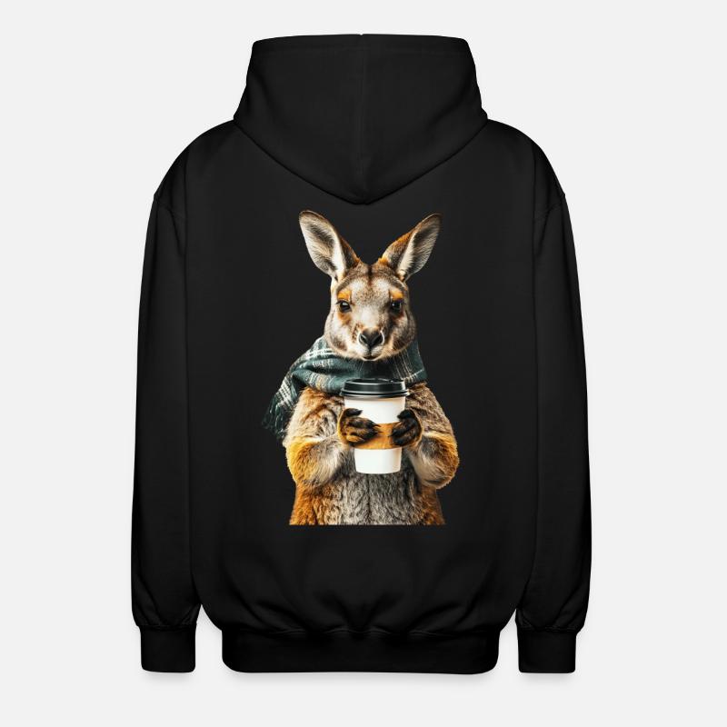 Wallaby Kaffee - Unisex Kapuzenjacke - Schwarz
