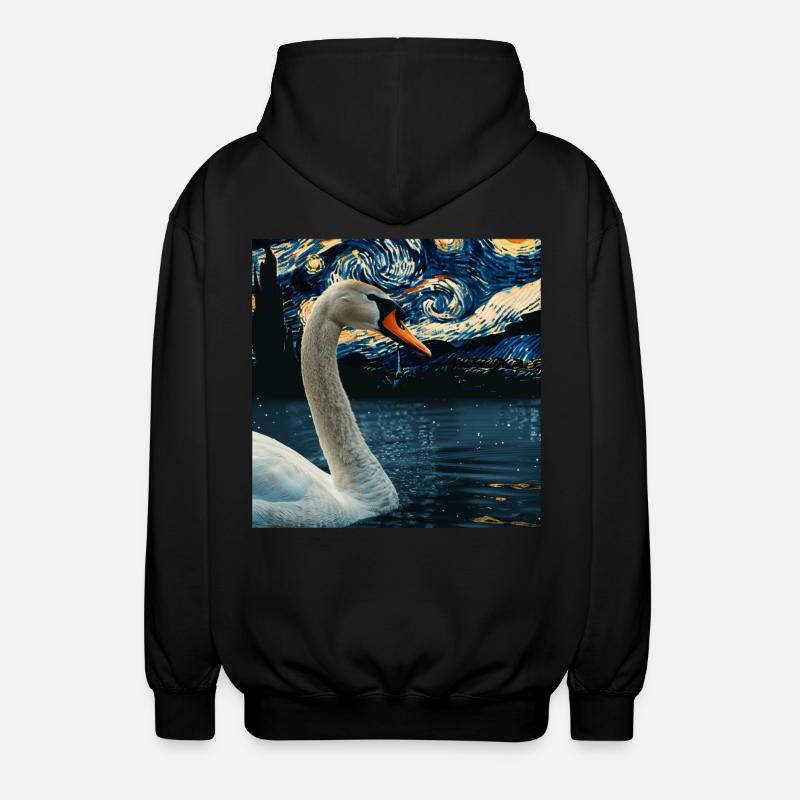 Schwan - Unisex Kapuzenjacke - Schwarz