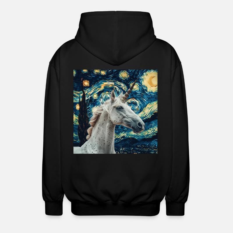 Einhorn - Unisex Kapuzenjacke - Schwarz