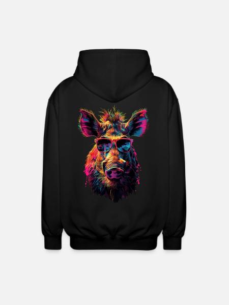 Warzenschwein - Unisex Kapuzenjacke - Schwarz