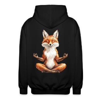 Fuchs - Unisex Kapuzenjacke - Schwarz - Hinten - AI Model Male 185 light (185cm)