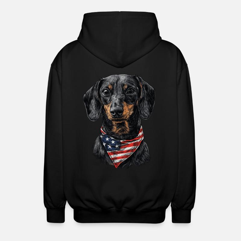 Dackel - Unisex Kapuzenjacke - Schwarz