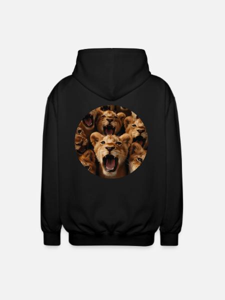 Löwe - Unisex Kapuzenjacke - Schwarz