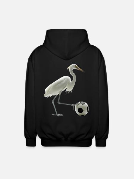 Reiher Vogel - Unisex Kapuzenjacke - Schwarz