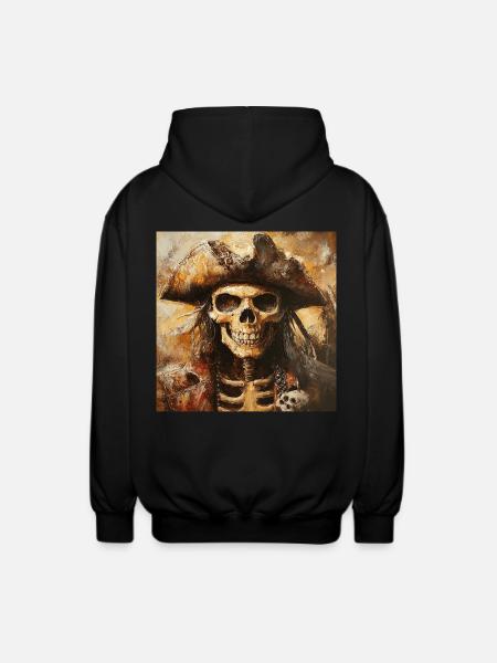Piratenskelett - Unisex Kapuzenjacke - Schwarz