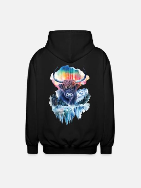 Hochlandrind - Unisex Kapuzenjacke - Schwarz