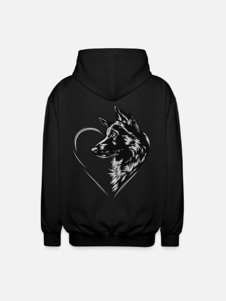 Deutscher Schäferhund - Unisex Kapuzenjacke - Schwarz