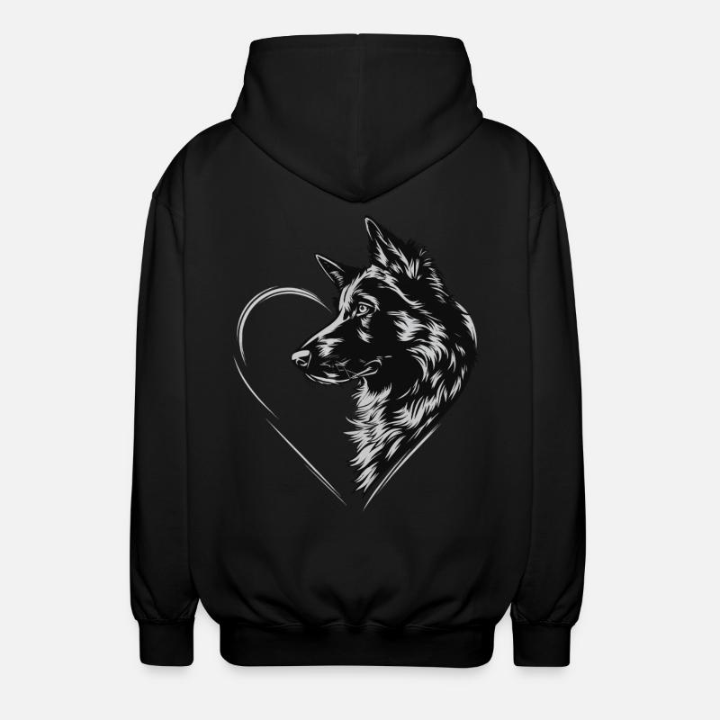 Deutscher Schäferhund - Unisex Kapuzenjacke - Schwarz