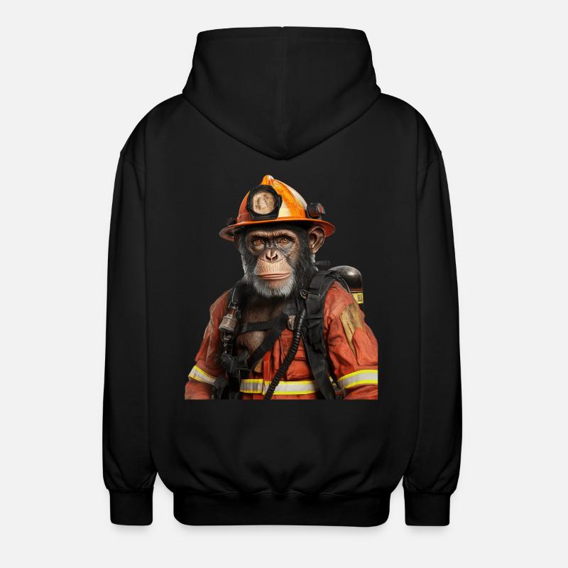 Schimpanse - Unisex Kapuzenjacke - Schwarz