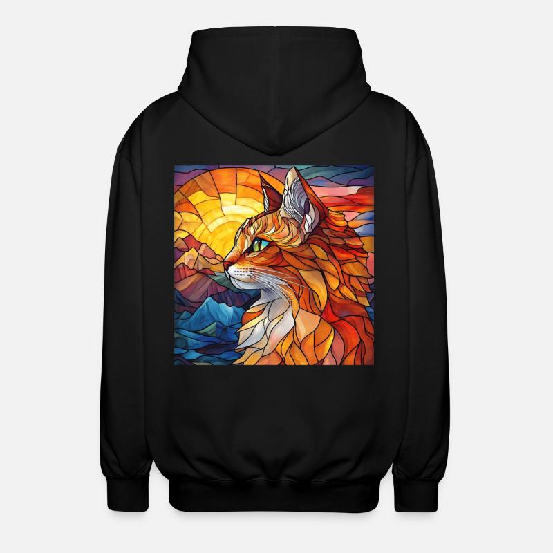 Katze - Unisex Kapuzenjacke - Schwarz