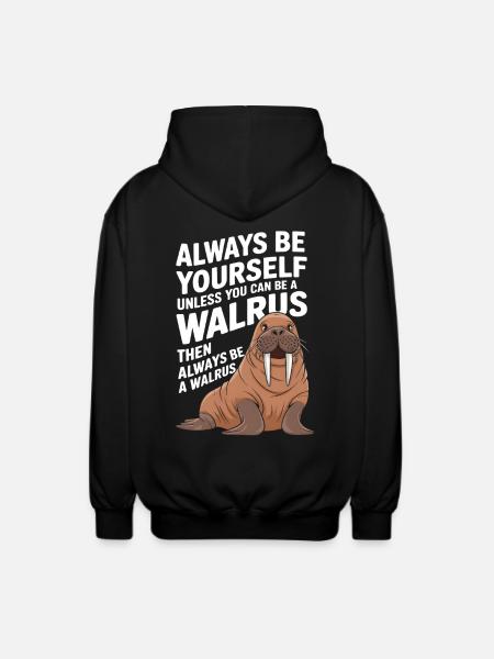 Walross - Unisex Kapuzenjacke - Schwarz