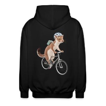 Wiesel - Unisex Kapuzenjacke - Schwarz - Hinten - AI Model Male 185 light (185cm)