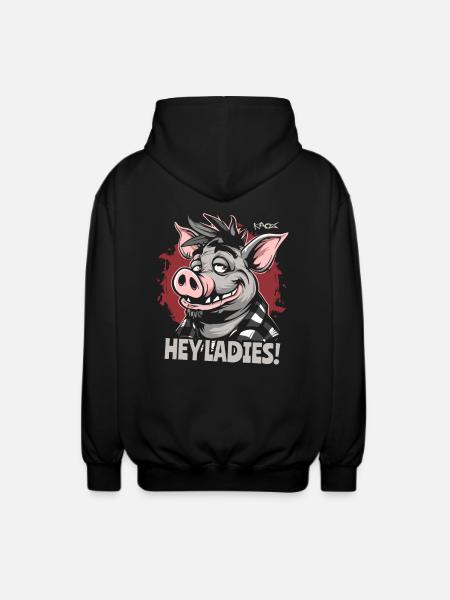 Salut mesdames ! Joli cochon - Veste à capuche unisexe - noir