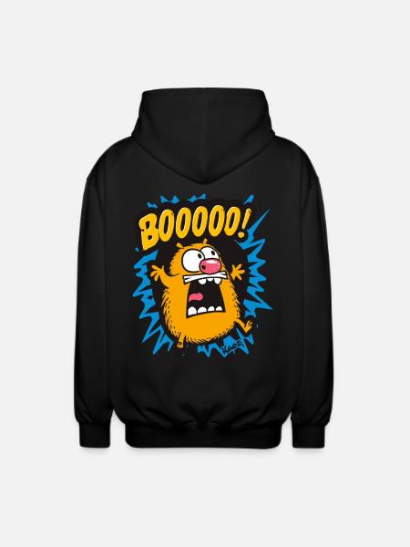 Funny Boo Hamster - Unisex Hooded Jacket - black
