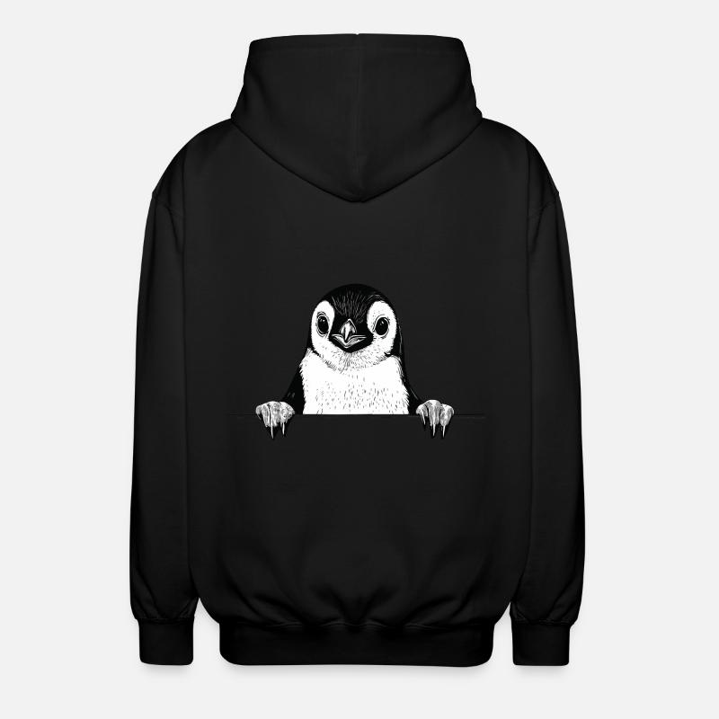 Pinguin - Unisex Kapuzenjacke - Schwarz