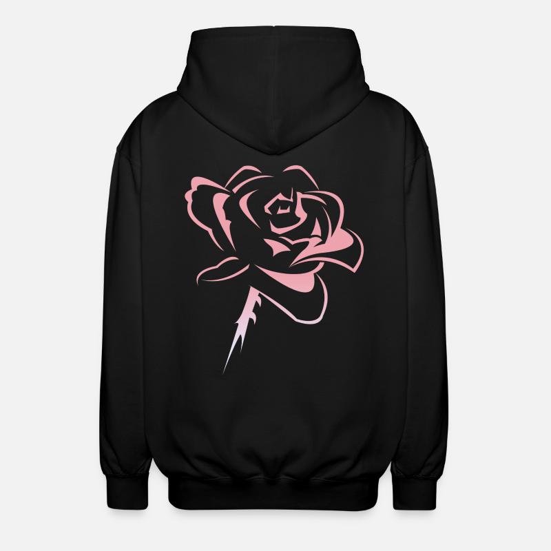 Blume,Rose - Unisex Kapuzenjacke - Schwarz