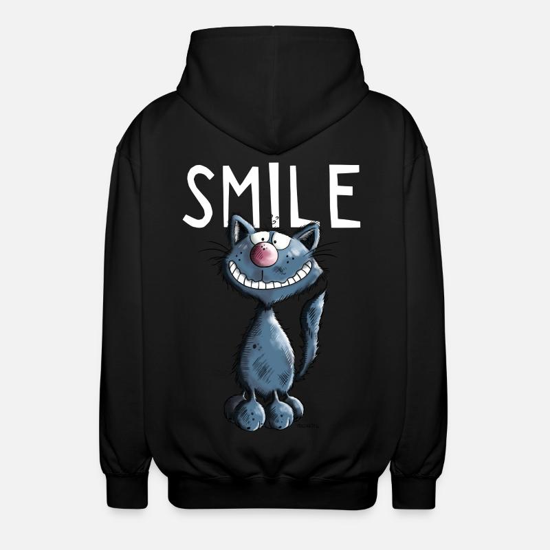 Drôle Chat dessin animé - Cadeau - Veste à capuche unisexe - noir