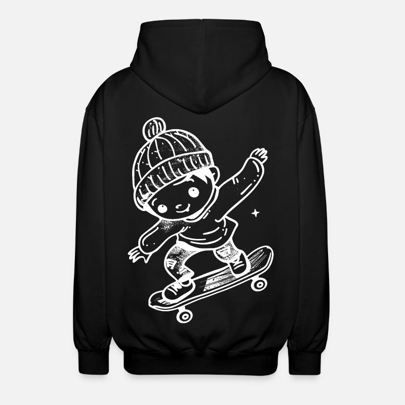 Skateboard Kind Comic - Unisex Kapuzenjacke - Schwarz