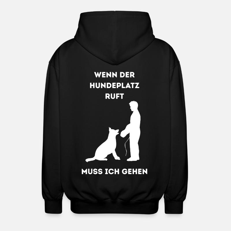 Wenn_der_Hundeplatz_ruft- - Unisex Kapuzenjacke - Schwarz
