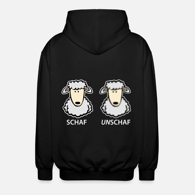 Schaf Unschaf - Unisex Kapuzenjacke - Schwarz