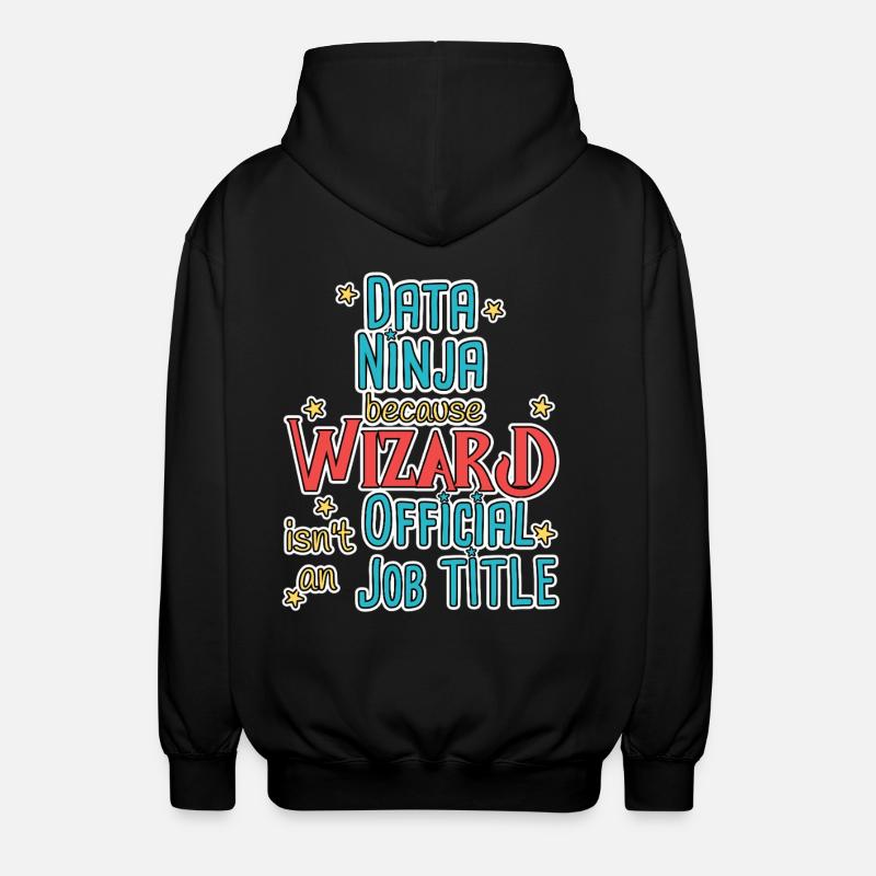 Data Ninja Wizard - Unisex Hooded Jacket - black