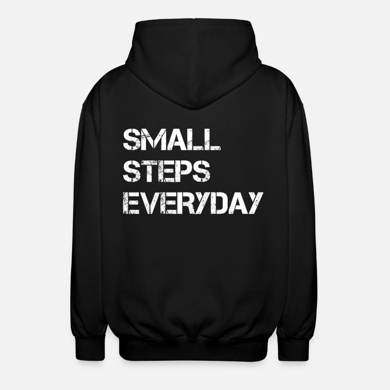 Small Steps Everyday - Unisex Kapuzenjacke - Schwarz