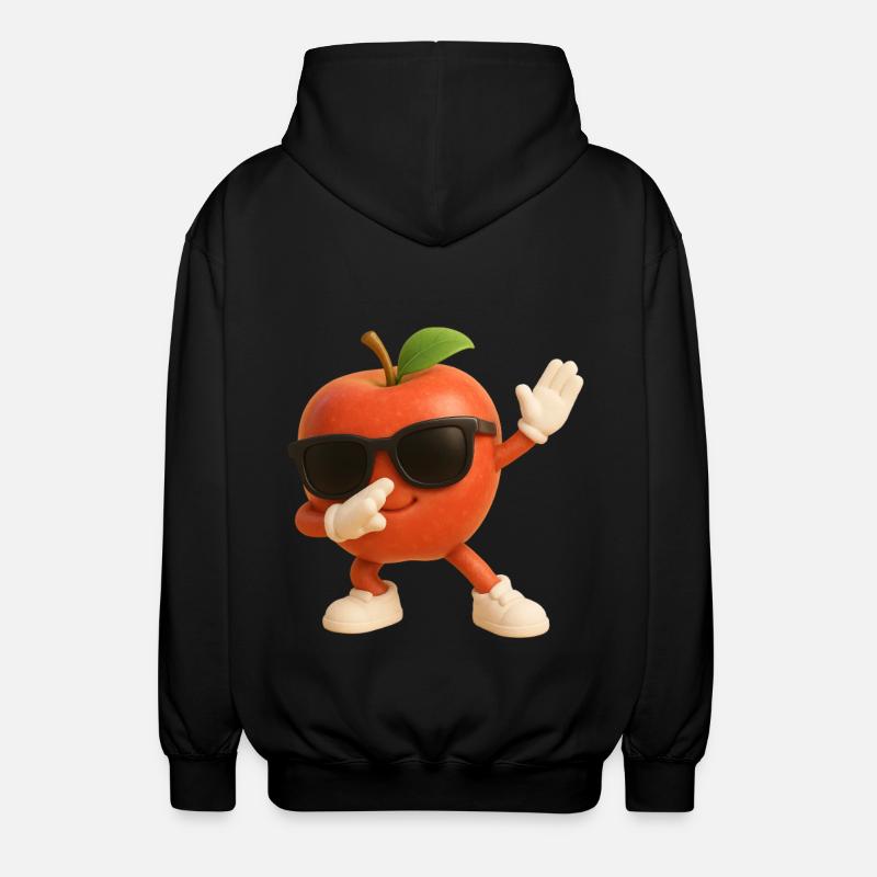 Apfel - Unisex Kapuzenjacke - Schwarz