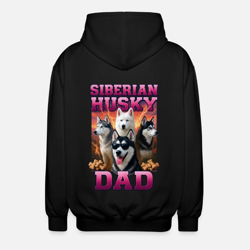 Sibirischer Husky - Unisex Kapuzenjacke - Schwarz