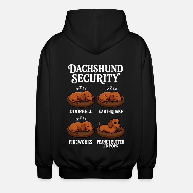 Dachshund - Unisex Hooded Jacket - black