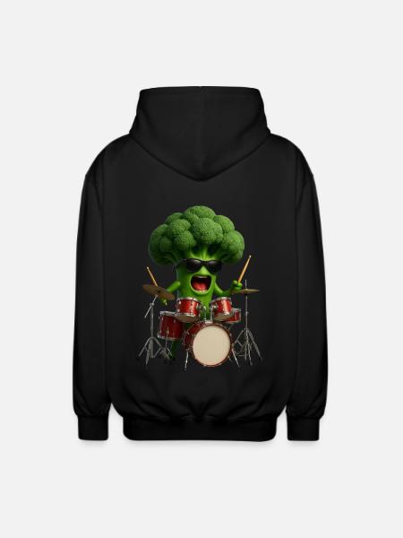 Broccoli Drums - Unisex Hooded Jacket - black