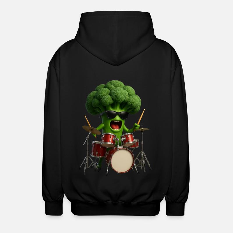 Broccoli Drums - Unisex Hooded Jacket - black