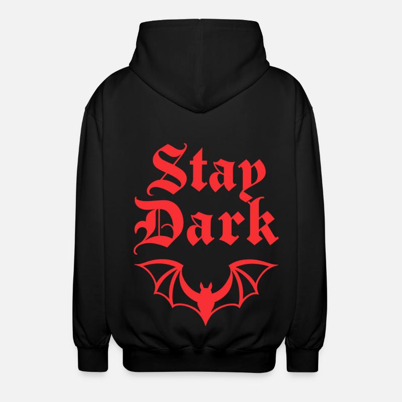 Gothic Bat – Stay Dark Statement - Unisex Hooded Jacket - black