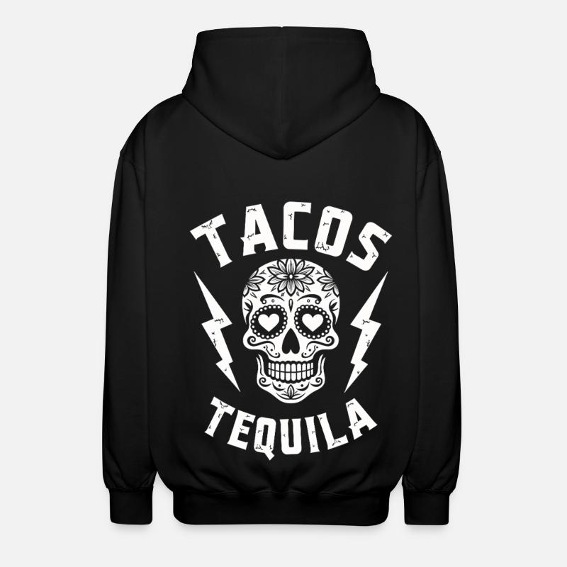 Tacos Tequila & Skull Vibes - Veste à capuche unisexe - noir