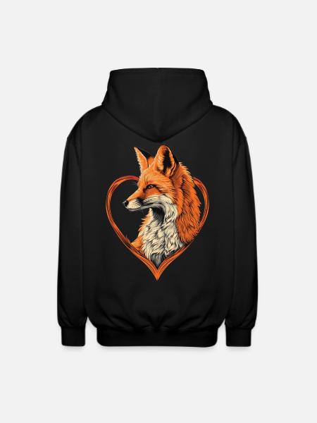 Fuchs - Unisex Kapuzenjacke - Schwarz