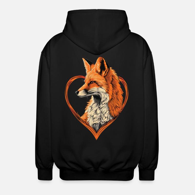 Fuchs - Unisex Kapuzenjacke - Schwarz