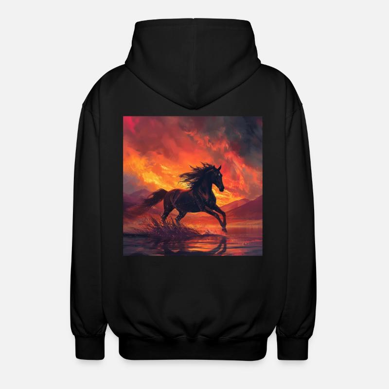 Cheval - Veste à capuche unisexe - noir