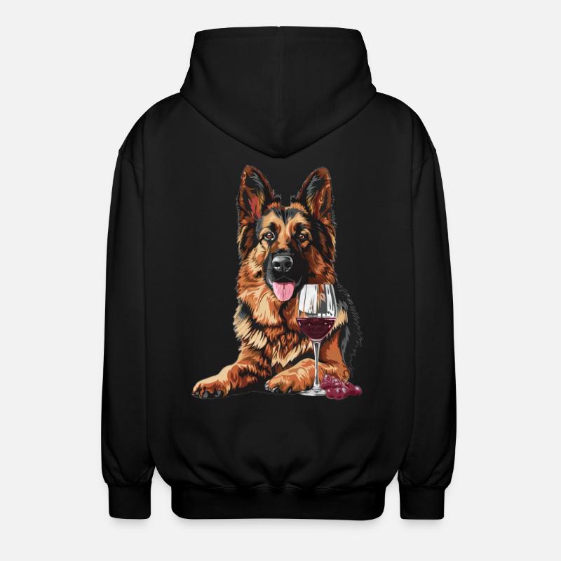 German Shepherd - Unisex Hooded Jacket - black