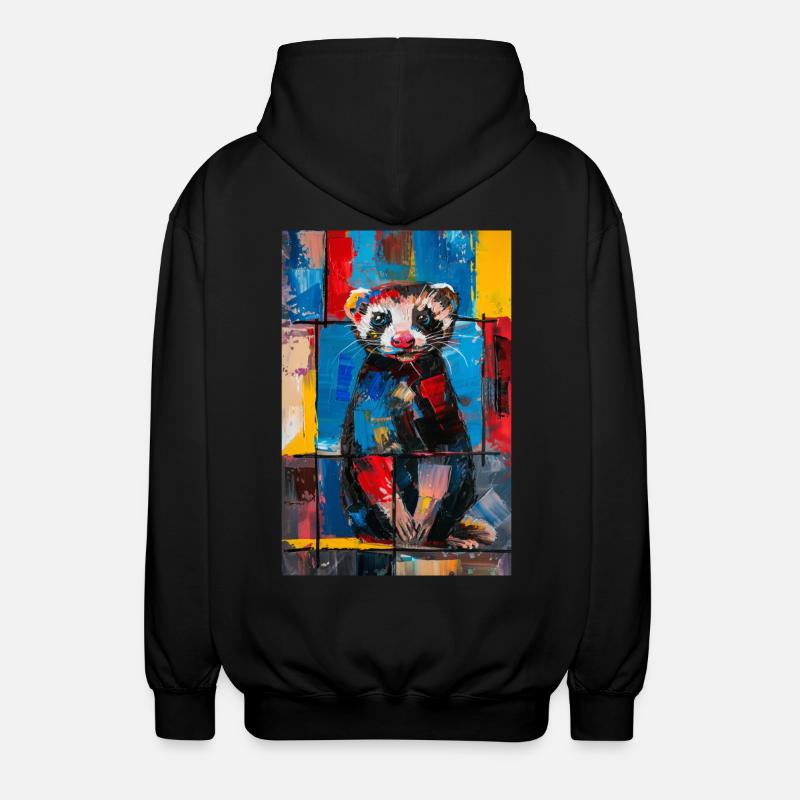 Frettchen - Unisex Kapuzenjacke - Schwarz