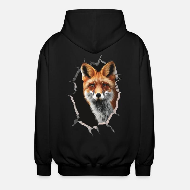 Fuchs - Unisex Kapuzenjacke - Schwarz