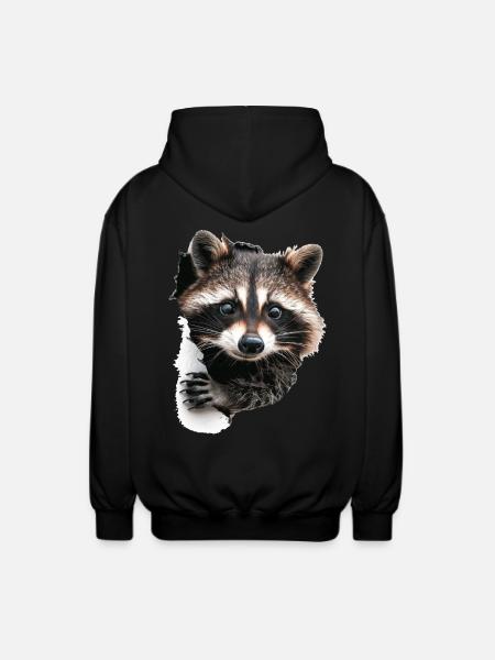 Waschbär - Unisex Kapuzenjacke - Schwarz