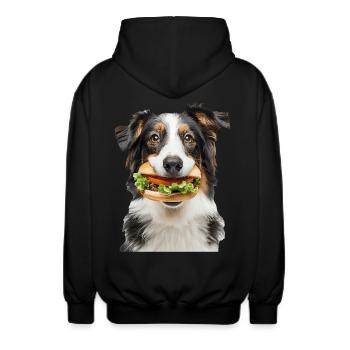 Australischer Schäferhund - Unisex Kapuzenjacke - Schwarz - Hinten - AI Model Male 185 light (185cm)