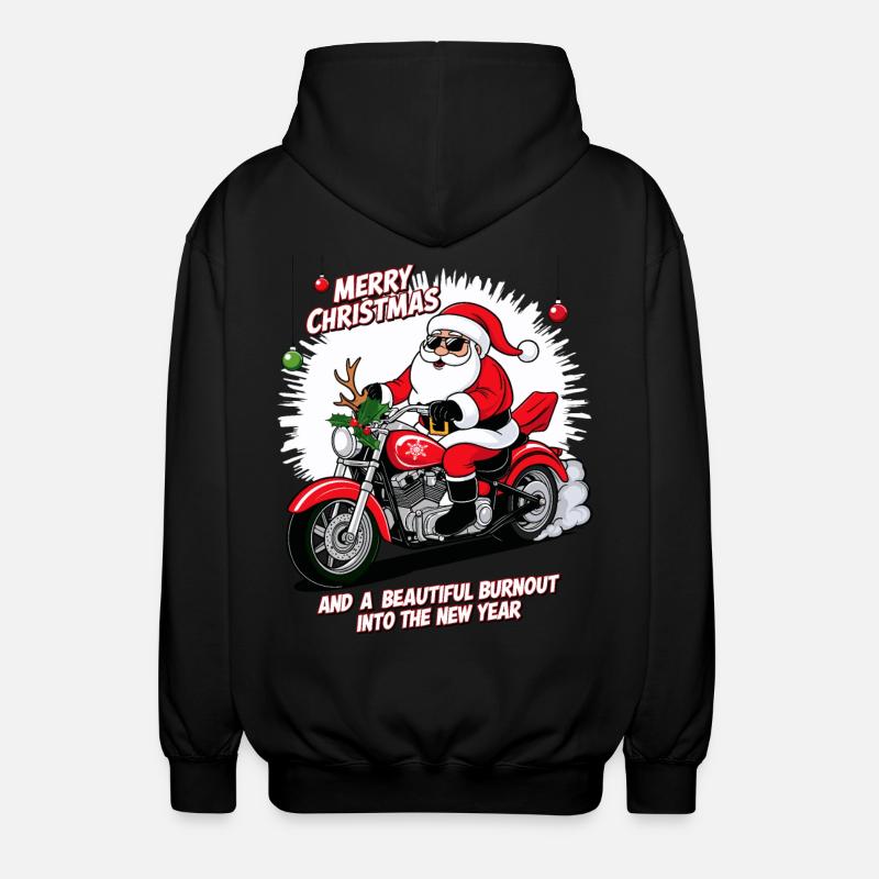 Rocker Weihnachtsmann - Unisex Kapuzenjacke - Schwarz