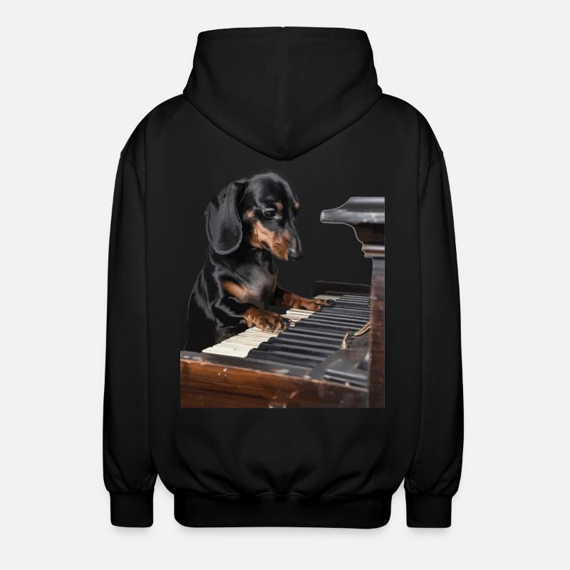 Dackel - Unisex Kapuzenjacke - Schwarz