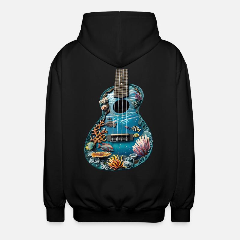 Poisson Ukulélé - Veste à capuche unisexe - noir