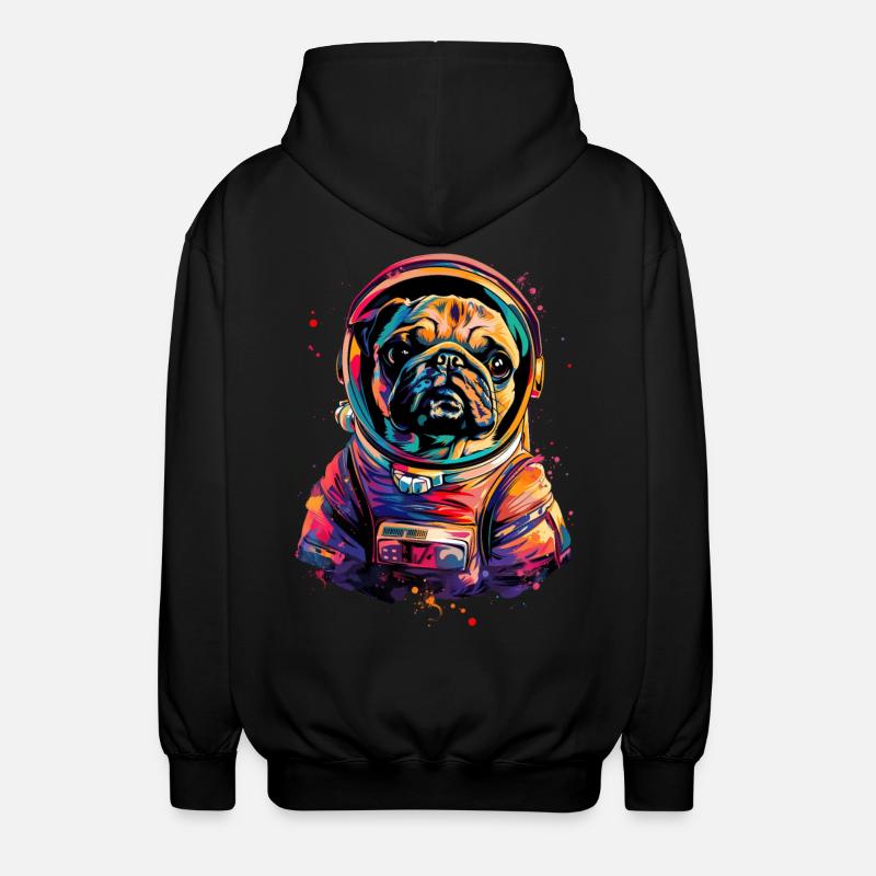 Mops - Unisex Kapuzenjacke - Schwarz